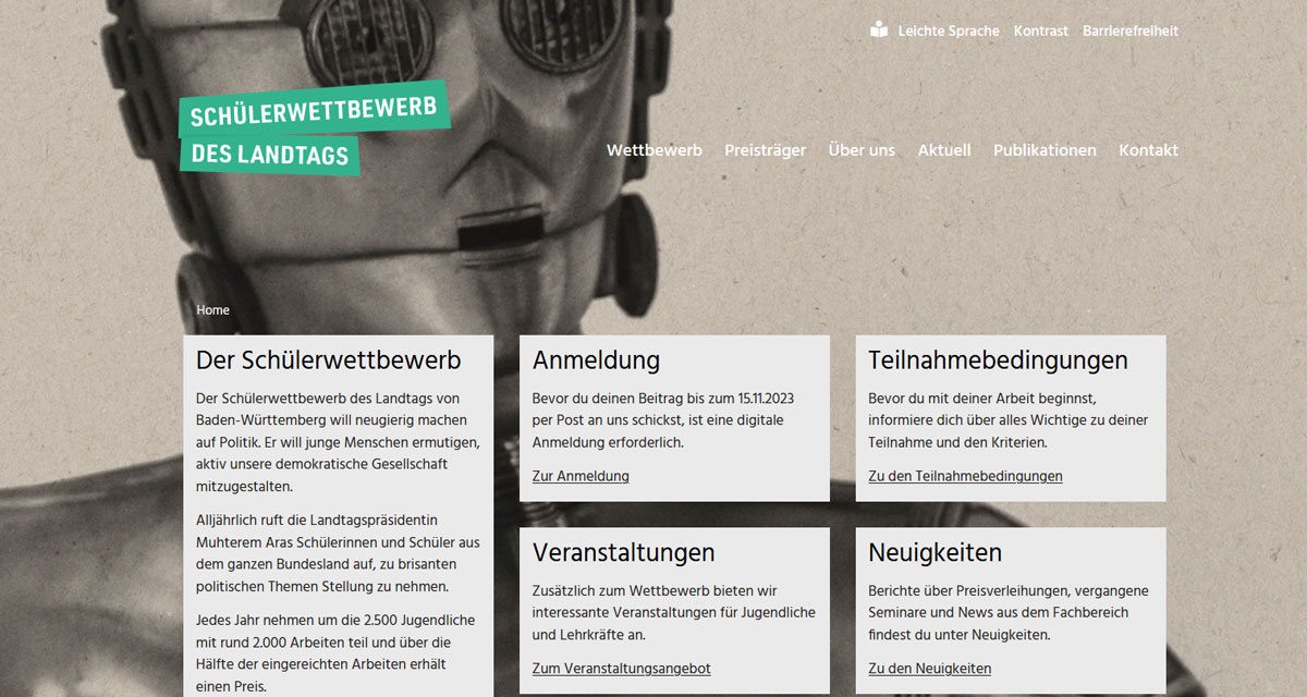 Webseite Schülerwettbewerb des Landtags von Baden-Württemberg Webseite Schülerwettbewerb des Landtags von Baden-Württemberg