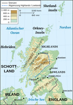 Ãœbersichtskarte Schottlands. Bild: Wikimedia Commons. Eric Gaba. CC BY-SA 3.0.