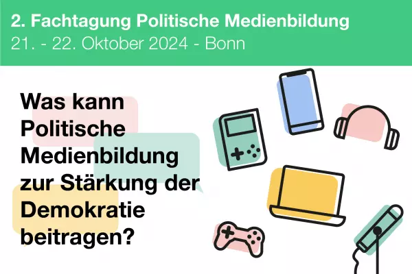 Teaser: Fachtagung Politische Medienbildung. Grafik: Bpb Teaser: Fachtagung Politische Medienbildung. Grafik: Bpb