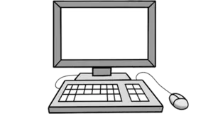 Grafik: Computer mit Tastatur und Maus Grafik: Computer mit Tastatur und Maus