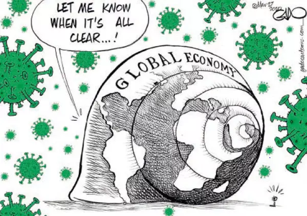 Global economy vs. Coronavirus. Â© Gado, 2020