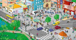 Wimmelbild Hierlingen. LpB, Kleon Medugorac Wimmelbild Hierlingen. LpB, Kleon Medugorac