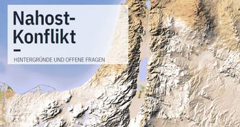 Veranstaltungsreihe Nahost-Konflikt - HintergrÃ¼nde und Fragen. (Foto: PalÃ¤stina, schattierte Reliefkarte. Adobe Stock | Arid Ocean)