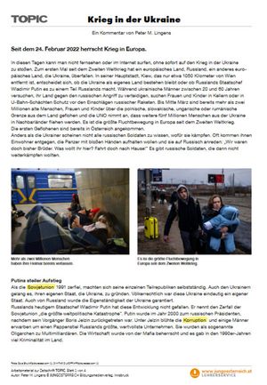 Krieg in der Ukraine | Jung Österreich Bildungsmedienverlag | 2022 Krieg in der Ukraine | Jung Österreich Bildungsmedienverlag | 2022