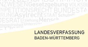 Landesverfassung Baden-WÃ¼rttemberg. Grafik: Titelbild der Landesverfassung BW, LpB