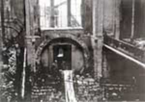 ZerstÃ¶rte Synagoge Karlsruhe. Foto: LMZ-BW.