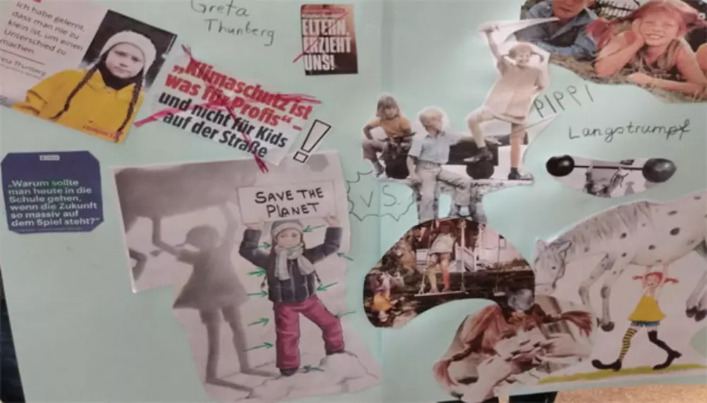 Collage zum Workshop "Von Hogwarts nach Wakanda. Eine Reise zu Demokratie und Werten in modernen Mythen. Thema: Pippi Langstrumpf. Foto: LpB.