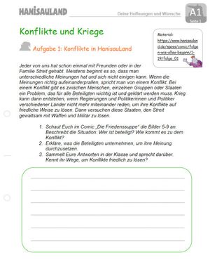 Arbeitsblatt „Konflikte und Kriege". BpB, Hanisauland 2022 Arbeitsblatt „Konflikte und Kriege". BpB, Hanisauland 2022