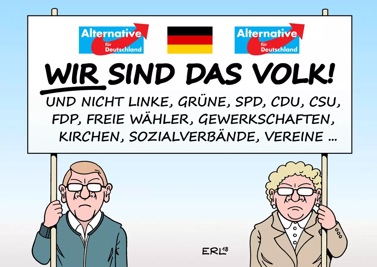 Karrikatur: picture alliance / dieKLEINERT.de / Martin Erl, 2018.