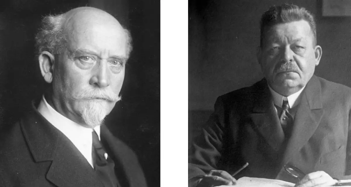 PortrÃ¤t Philipp Scheidemann (links). Foto: Bundesarchiv, Bild 146-1979-122-29A / CC-BY-SA 3.0 und PortrÃ¤t Friedrich Ebert. Foto: Bundesarchiv, Bild 102-00015 / CC-BY-SA 3.0.