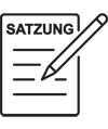 Icon Satzung. Grafik: Symbol Blatt mit Stift, Text Satzung Icon Satzung. Grafik: Symbol Blatt mit Stift, Text Satzung