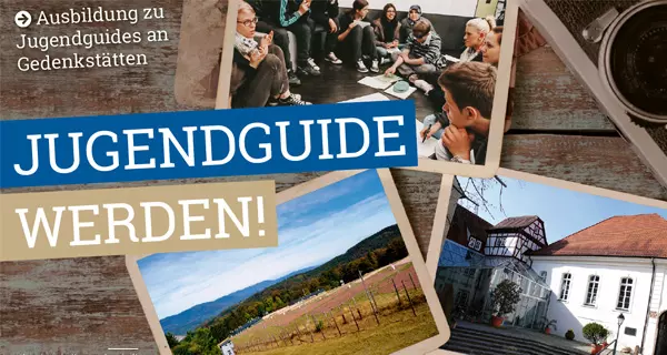Postkarte Jugendguide werden. Ausbildung zu Jugendguides an GedenkstÃ¤tten