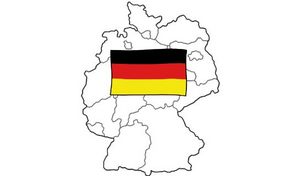 Grafik: Karte von Deutschland mit Flagge von Deutschland Grafik: Karte von Deutschland mit Flagge von Deutschland
