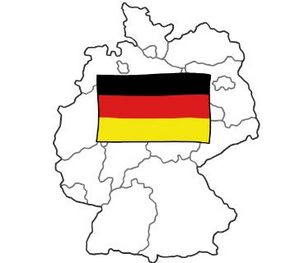 Grafik: Karte von Deutschland mit Flagge von Deutschland Grafik: Karte von Deutschland mit Flagge von Deutschland