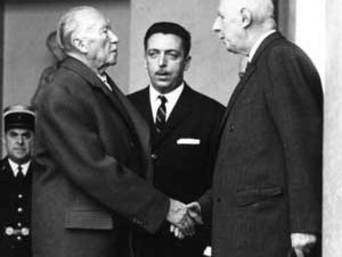 Foto: Konrad Adenauer und Charles de Gaulle in Paris 1964. Bundesarchiv, B 145 Bild-F019270-0012 / Gerhard Heisler / CC-BY-SA Foto: Konrad Adenauer und Charles de Gaulle in Paris 1964. Bundesarchiv, B 145 Bild-F019270-0012 / Gerhard Heisler / CC-BY-SA