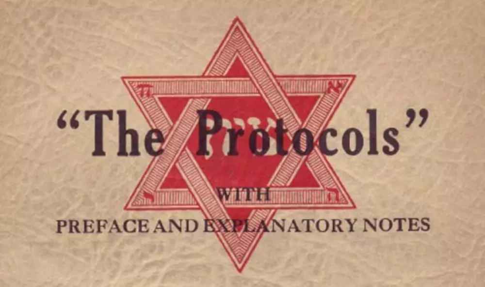 US-Amerikanische Ausgabe der â€žProtokolleâ€œ aus dem Jahr 1934, die fÃ¤lschlicherweise angibt, dass der Besitz in Sowjetrussland mit dem Tode bestraft werde.