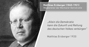Ausschnitt: StaatssekretÃ¤r Matthias Erzberger. Foto: Â© Haus der Geschichte Baden-WÃ¼rttemberg, 2021/0031
