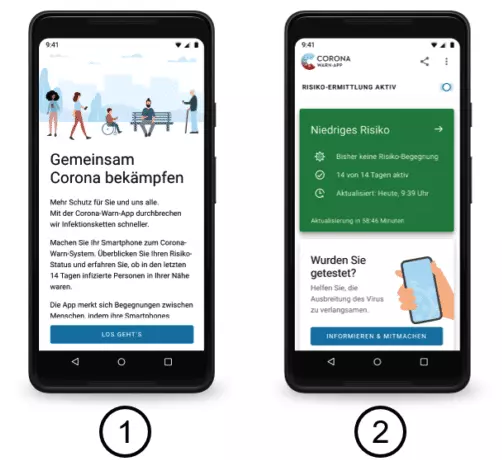 So soll die Corona-App aussehen. Grafik: SAP, 5. Juni 2020.