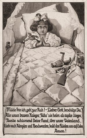 Kinderpropaganda. Quelle: Stadtarchiv Ulm, G 7/3.1 1915.5.18 Auch Alltagsverrichtungen von Kleinkindern wurden nicht von der Kriegspropaganda ausgespart. Quelle: Stadtarchiv Ulm, G 7/3.1 1915.5.18