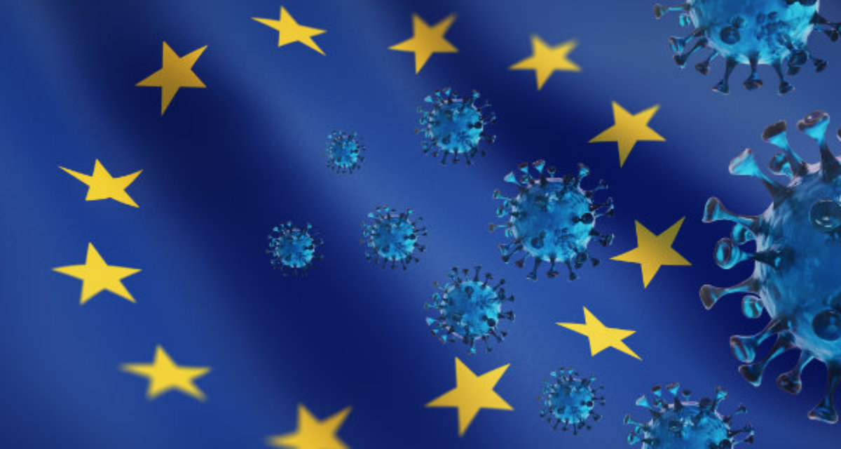 Corona Virus 2019nCoV mit Europa-Flagge. Foto: peterschreiber.media, Adobe Stock, Nr. 321050417 Corona Virus 2019nCoV mit Europa-Flagge. Foto: peterschreiber.media, Adobe Stock, Nr. 321050417