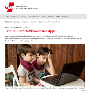 Screenshot gew.de