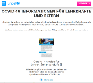 Screenshot Unicef