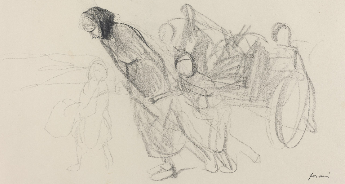 "Refugees". Zeichnung von Jean-Louis Forain. Quelle: wikimedia/national gallery of art; CC0 1.0 Universell public domain. "Refugees". Zeichnung von Jean-Louis Forain. Quelle: wikimedia/national gallery of art; CC0 1.0 Universell public domain.