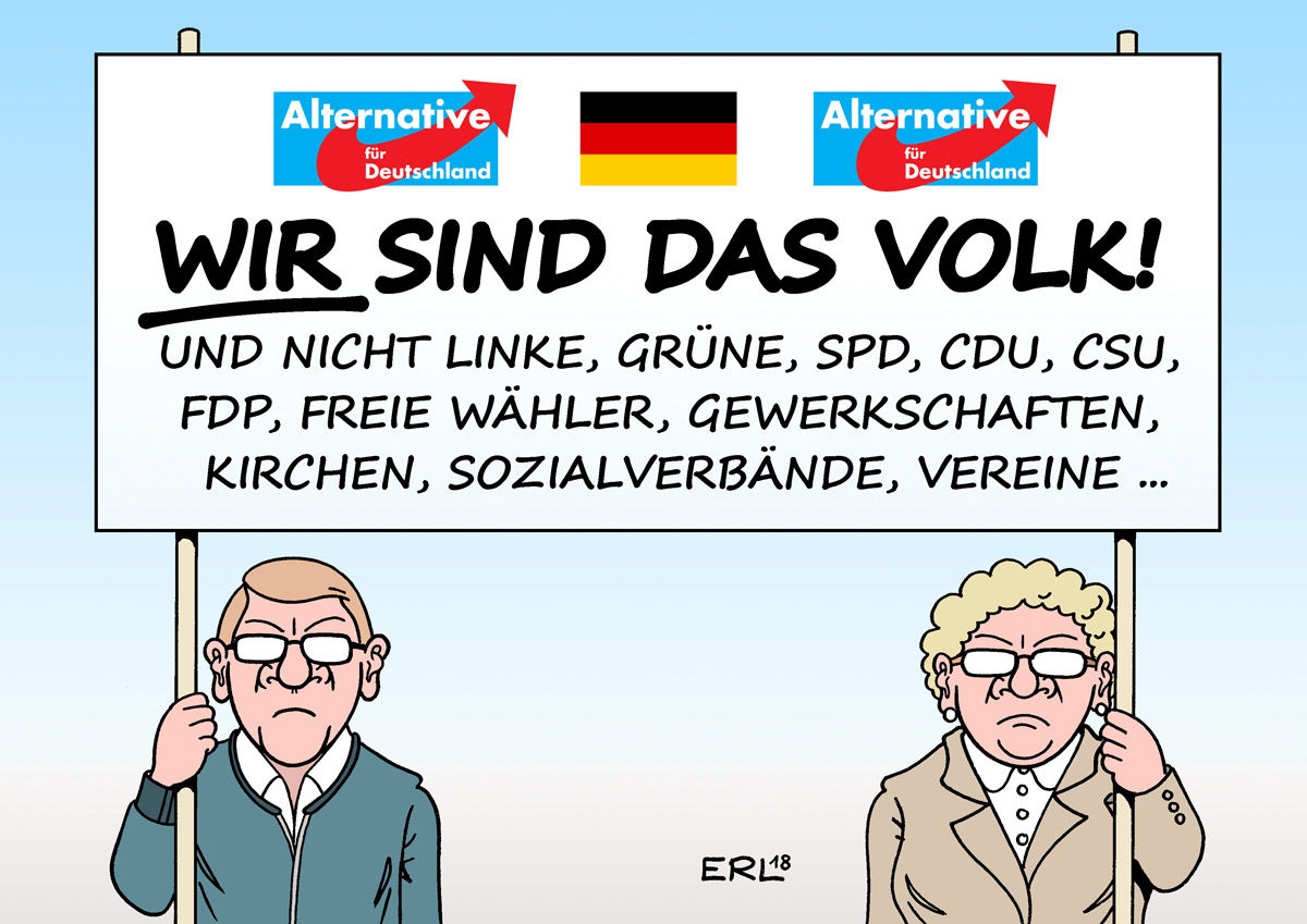 Karrikatur: picture alliance / dieKLEINERT.de / Martin Erl, 2018.